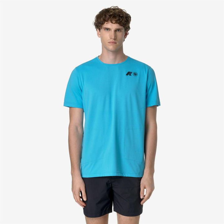 T-ShirtsTop Unisex SERIL CORAL GARDENERS T-Shirt BLUE LAGOON Dressed Side (jpg Rgb)		