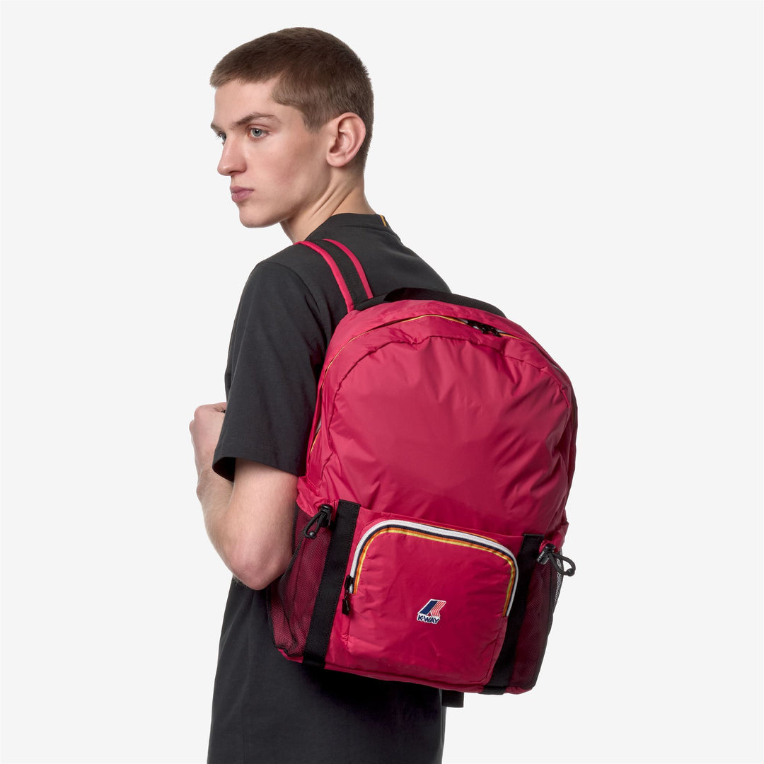 Bags Unisex LE VRAI 3.0 MICHEL Backpack RED BERRY Detail (jpg Rgb)			