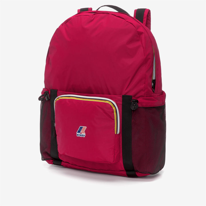 Bags Unisex LE VRAI 3.0 MICHEL Backpack RED BERRY Dressed Front (jpg Rgb)	