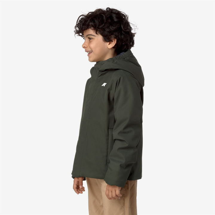 Jackets Boy P. JACKO TWILL MARMOTTA Short GREEN B-BLUE A Detail (jpg Rgb)			