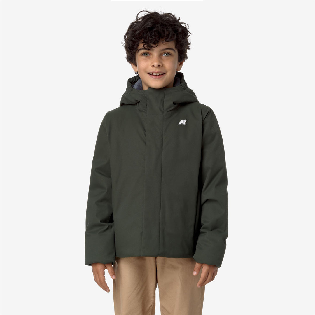 Jackets Boy P. JACKO TWILL MARMOTTA Short GREEN B-BLUE A Dressed Back (jpg Rgb)		