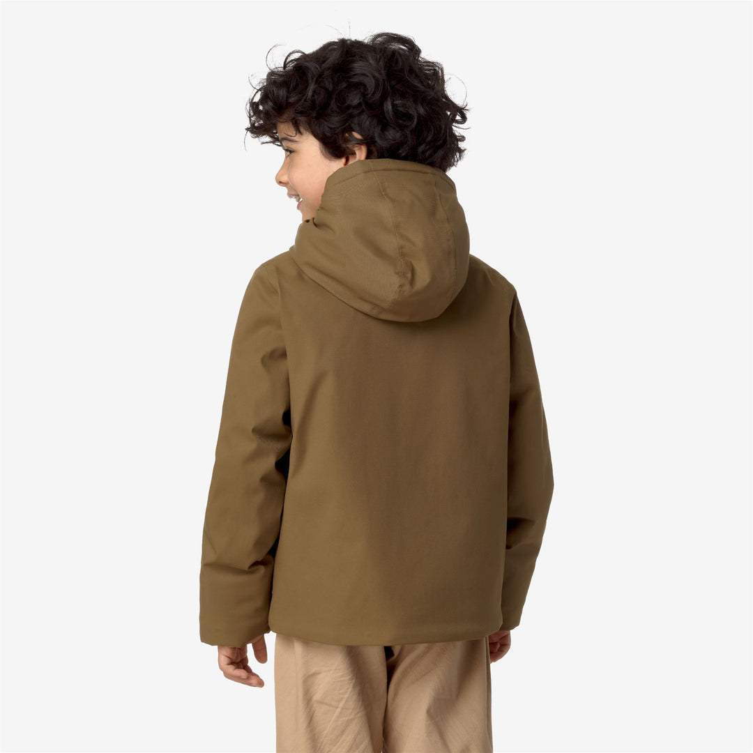 Jackets Boy P. JACKO TWILL MARMOTTA Short BROWN C-BEIGE G Dressed Front Double		