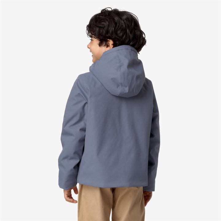 Jackets Boy P. JACKO TWILL MARMOTTA Short GREY BLUE AVIO - GREY GOAT Dressed Front Double		