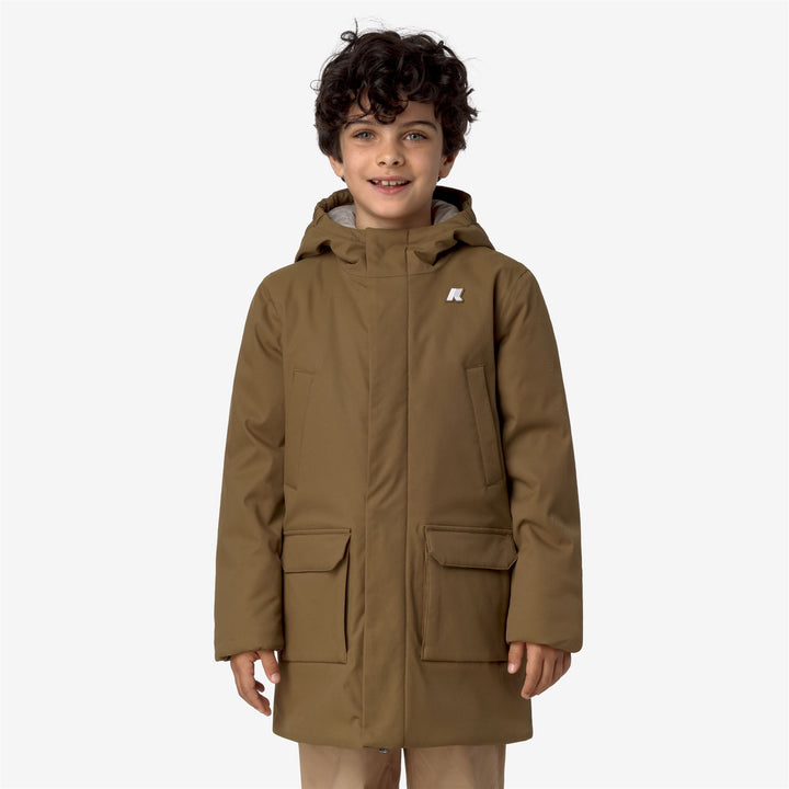 Jackets Boy P. JARKO TWILL MARMOTTA Mid BROWN C-BEIGE G Dressed Back (jpg Rgb)		