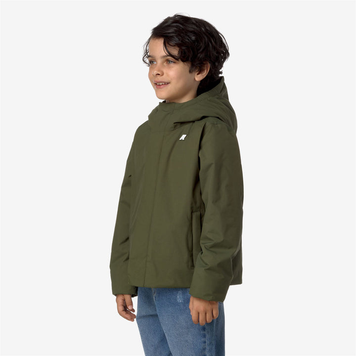 Jackets Boy P. JACK WARM OTTOMAN Short GREEN CYPRESS Detail (jpg Rgb)			