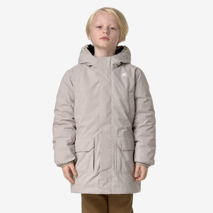 Jackets Boy P. JARKO ST THERMO 3/4 LENGTH BEIGE G-BLUE D Dressed Back (jpg Rgb)		