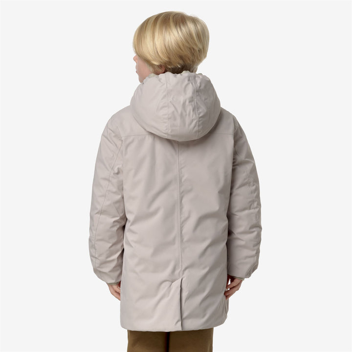 Jackets Boy P. JARKO ST THERMO 3/4 LENGTH BEIGE G-BLUE D Dressed Front Double		