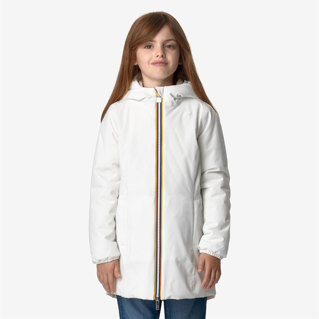 Jackets Girl P. DENISE ST WARM DOUBLE Mid WHITE G-PINK T Dressed Back (jpg Rgb)		