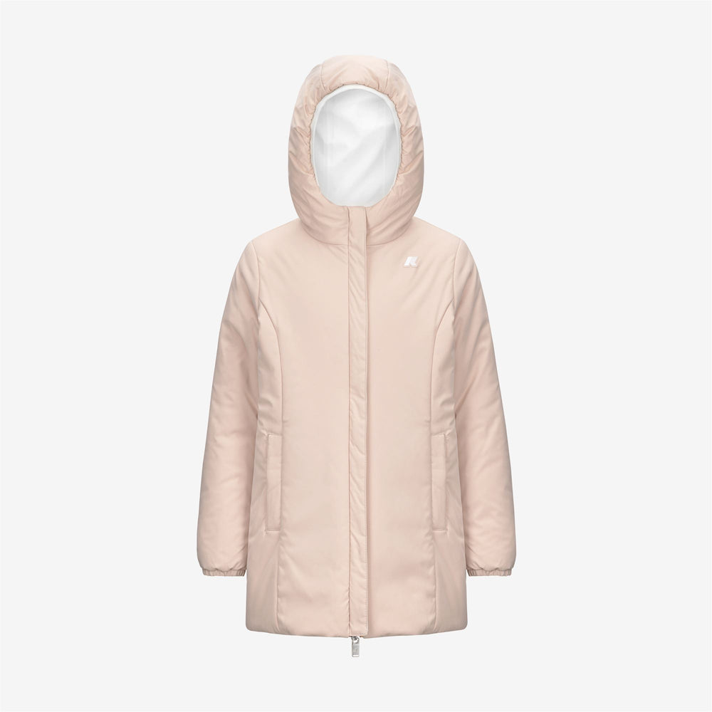 Jackets Girl P. DENISE ST WARM REVERSIBLE Mid WHITE G-PINK T Dressed Front (jpg Rgb)	