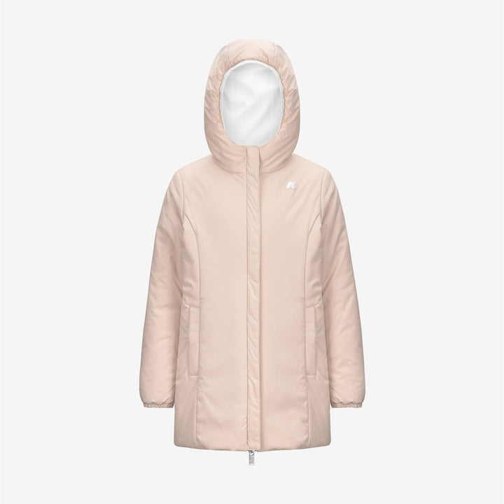 Jackets Girl P. DENISE ST WARM REVERSIBLE Mid WHITE G-PINK T Dressed Front (jpg Rgb)	