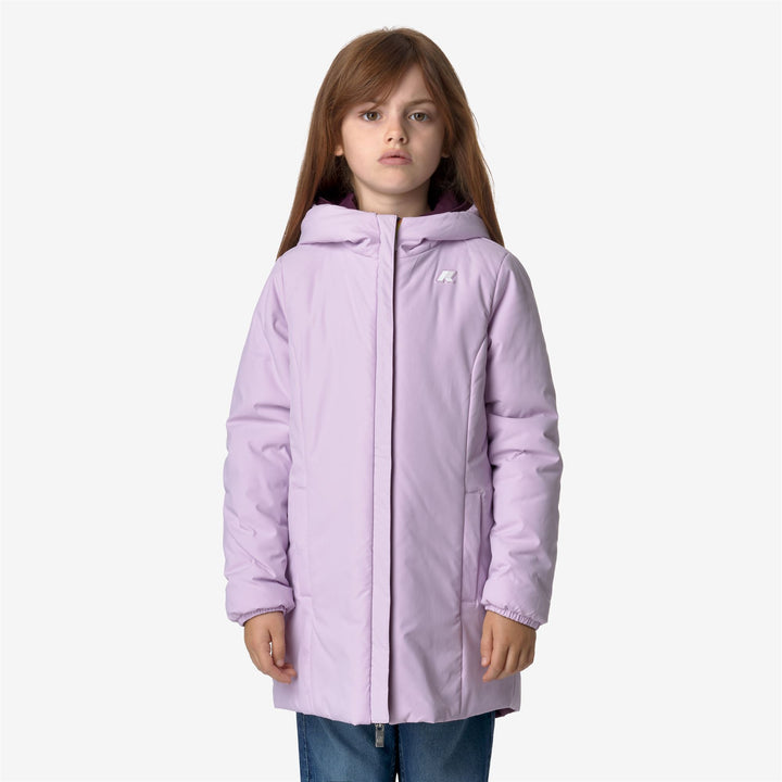 Jackets Girl P. DENISE ST WARM REVERSIBLE Mid VIOLET DK PURPLE - VIOLET LT LILAC Detail Double				