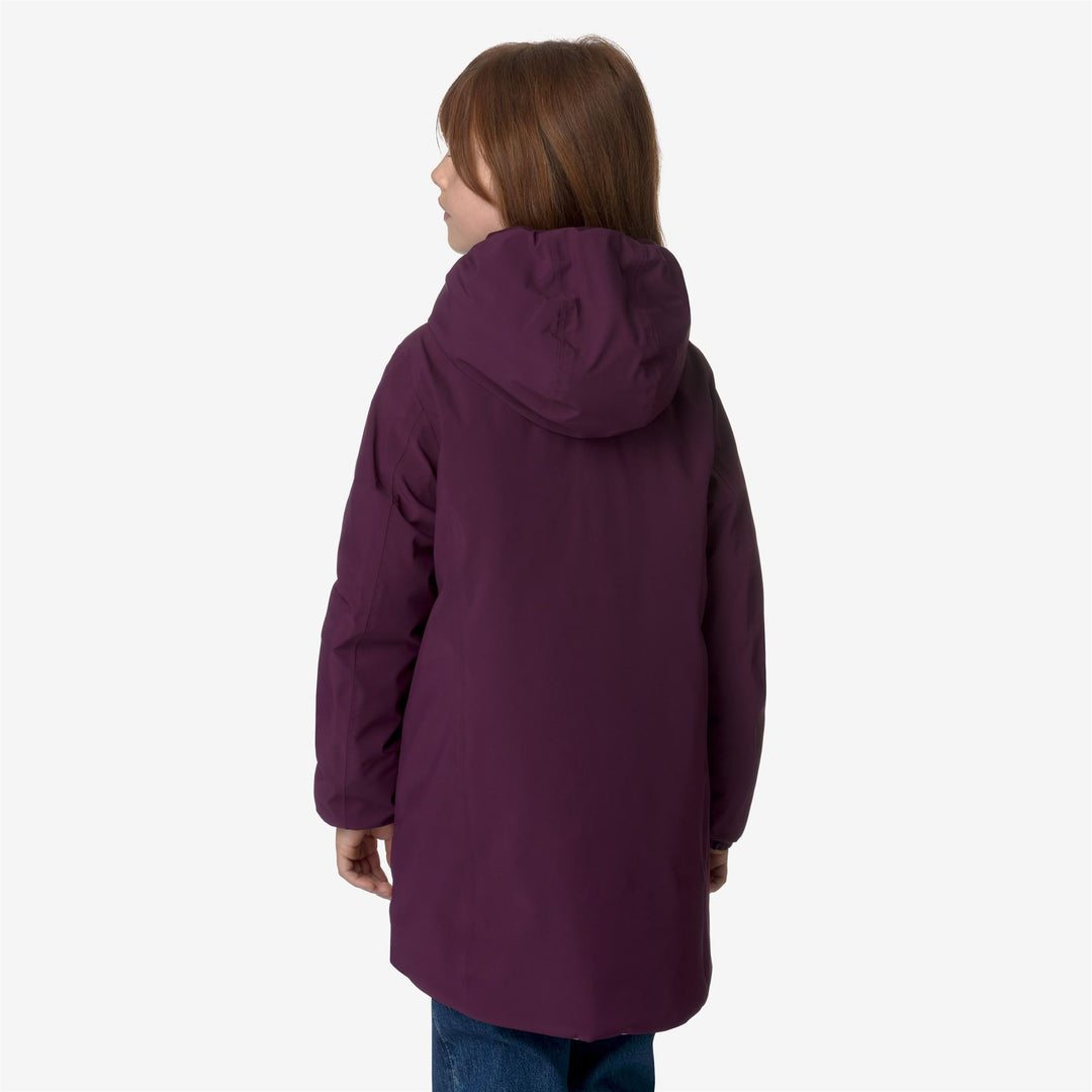 Jackets Girl P. DENISE ST WARM REVERSIBLE Mid VIOLET DK PURPLE - VIOLET LT LILAC Dressed Front Double		