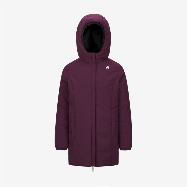 Jackets Girl P. DENISE ST WARM REVERSIBLE Mid BLACK PURE - VIOLET DK PURPLE Dressed Front (jpg Rgb)	