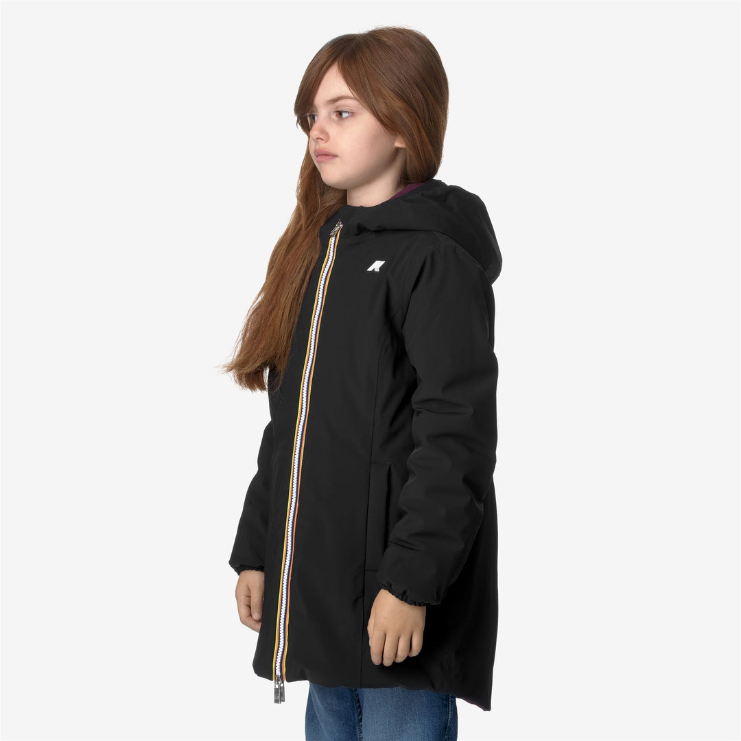 Jackets Girl P. DENISE ST WARM DOUBLE Mid BLACK PURE - VIOLET DK PURPLE Detail (jpg Rgb)			