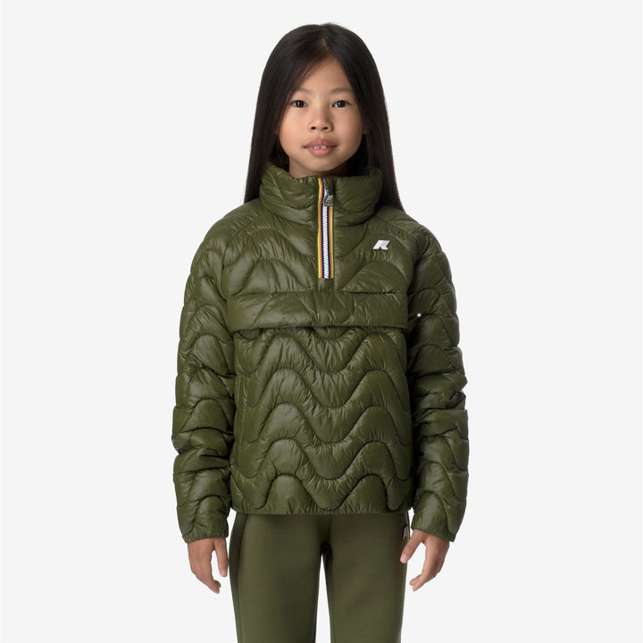 Jackets Girl P. SOJENNE QUILTED WARM Short GREEN CYPRESS Dressed Back (jpg Rgb)		