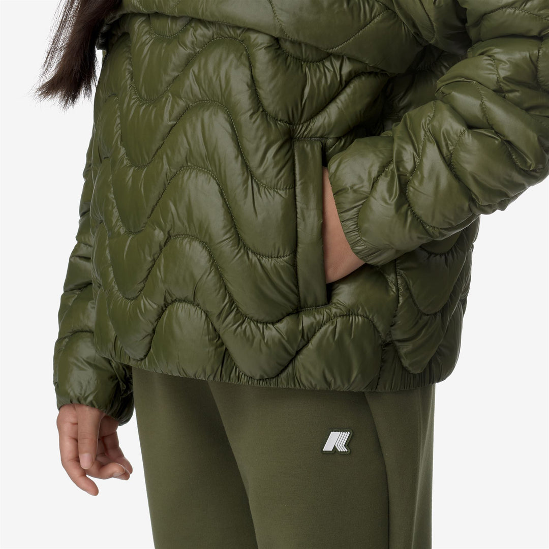 Jackets Girl P. SOJENNE QUILTED WARM Short GREEN CYPRESS Detail Double				