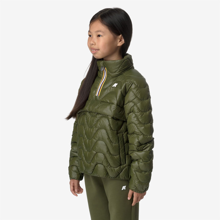 Jackets Girl P. SOJENNE QUILTED WARM Short GREEN CYPRESS Detail (jpg Rgb)			