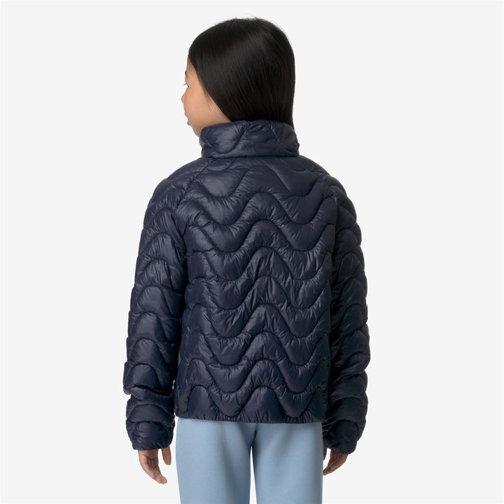 Jackets Girl P. SOJENNE QUILTED WARM Short BLUE DEPTH Dressed Front Double		