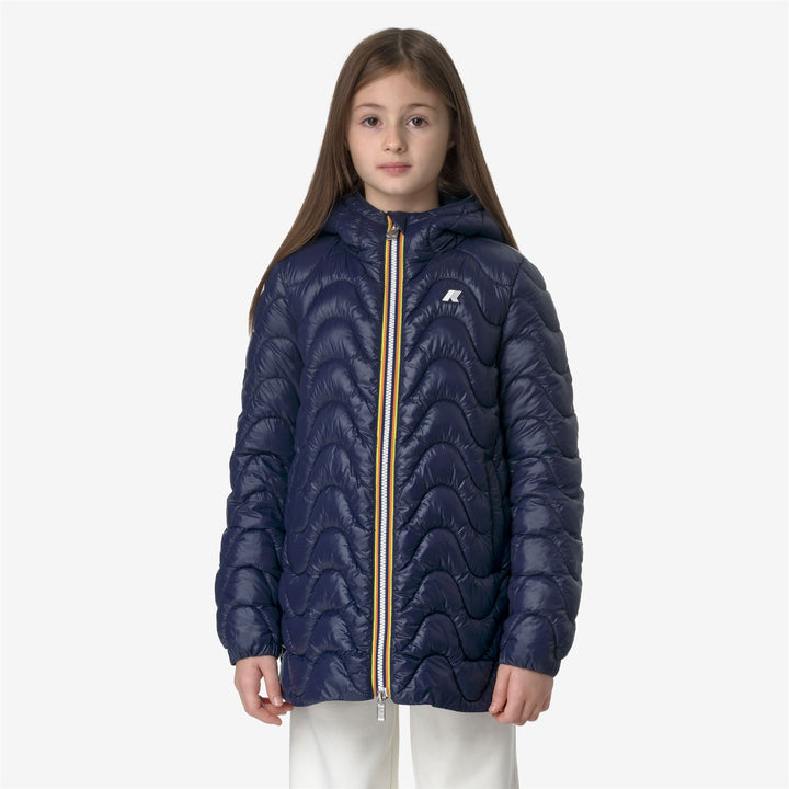 Jackets Girl P. SOPHIE QUILTED WARM Mid BLUE DEPTH Dressed Back (jpg Rgb)		