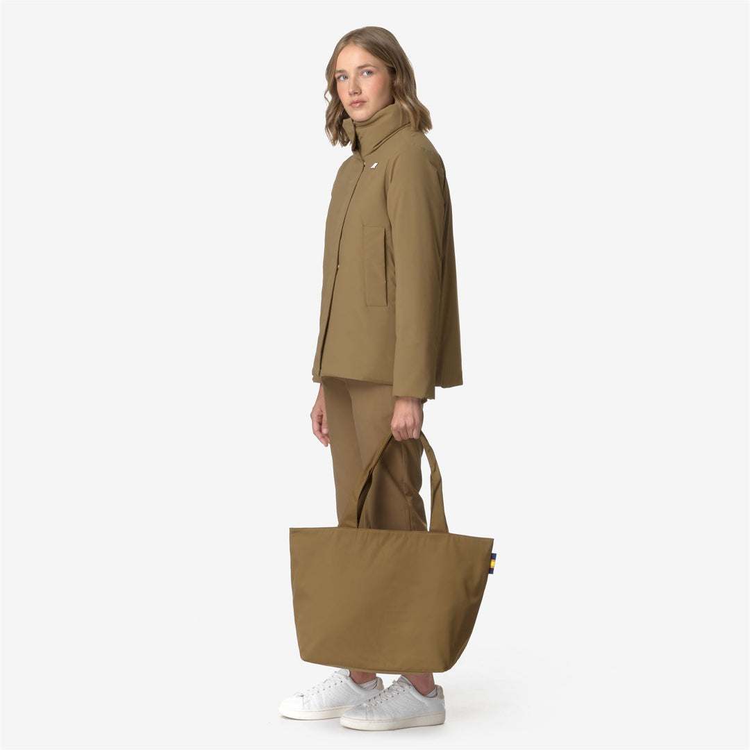 Bags Woman CLERE TWILL TOTE BAG BROWN CORDA - NATURAL Dressed Front Double		