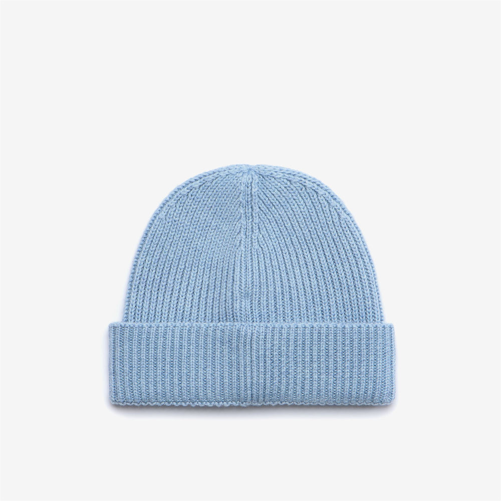 Headwear Kid unisex E. BRICE CARDIGAN STITCH Hat BLUE AVIO MELANGE Dressed Front (jpg Rgb)	