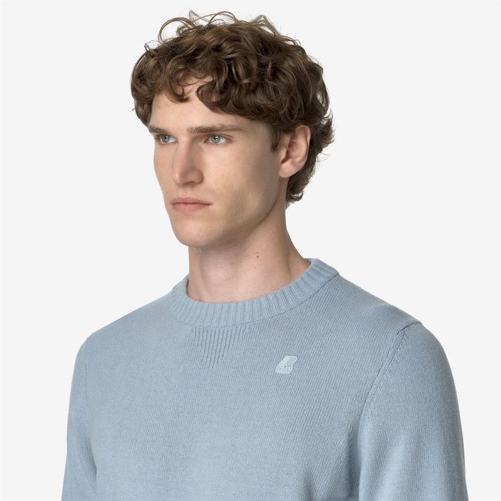 KNITWEAR Man SEBASTIEN LAMBSWOOL Pull Over GREY CELESTE Detail Double				