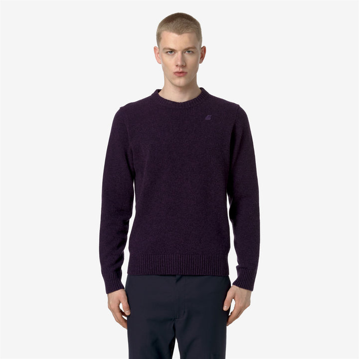 KNITWEAR Man SEBASTIEN LAMBSWOOL Pull Over VIOLET Dressed Back (jpg Rgb)		