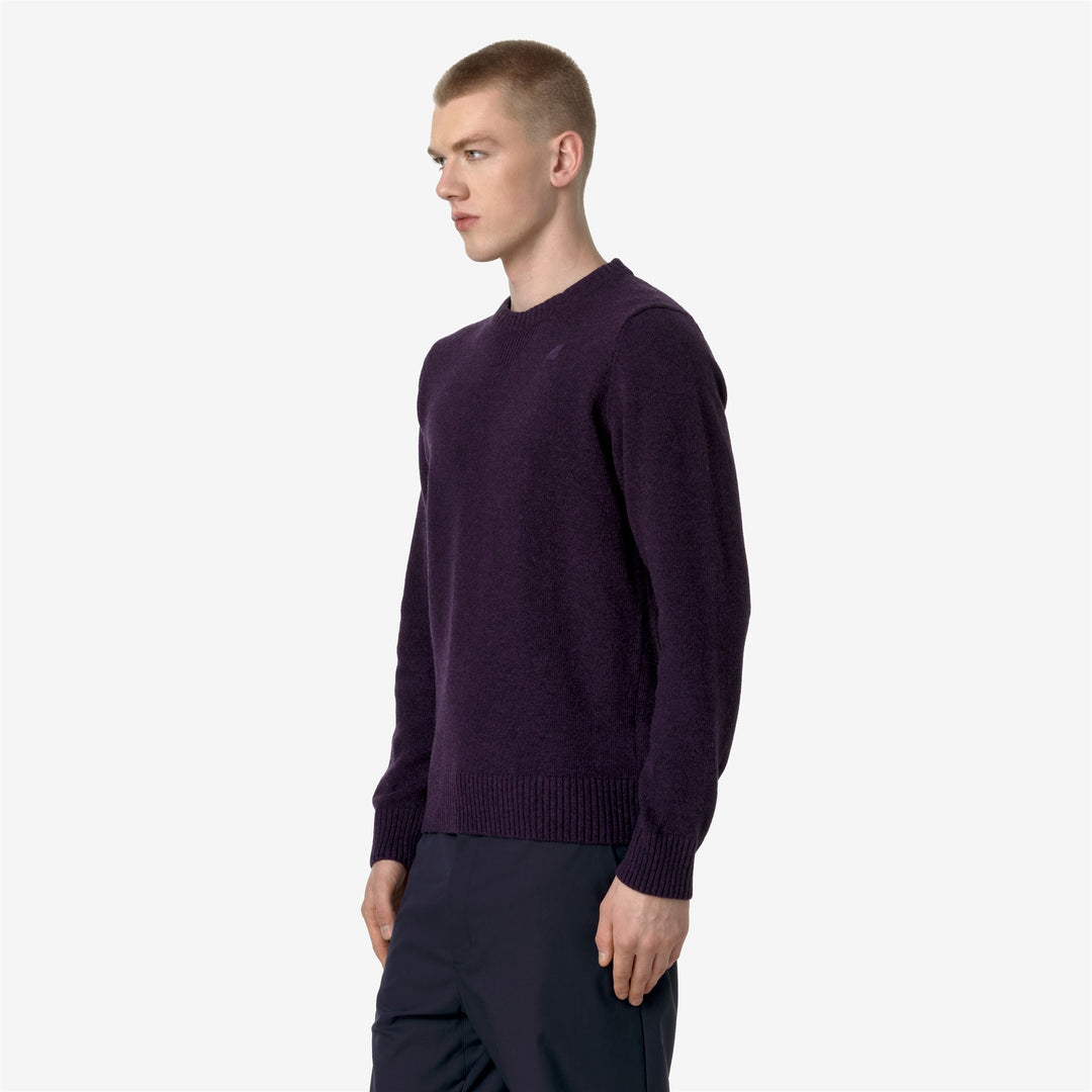 KNITWEAR Man SEBASTIEN LAMBSWOOL Pull Over VIOLET Detail (jpg Rgb)			