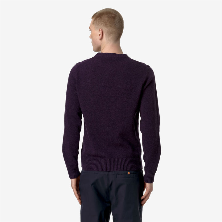 KNITWEAR Man SEBASTIEN LAMBSWOOL Pull Over VIOLET Dressed Front Double		