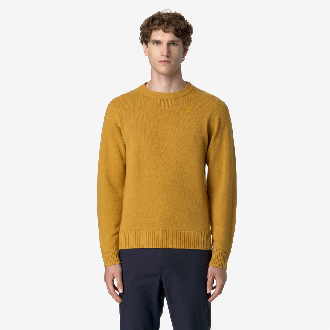 KNITWEAR Man SEBASTIEN LAMBSWOOL Pull Over YELLOW CAMEL Dressed Back (jpg Rgb)		