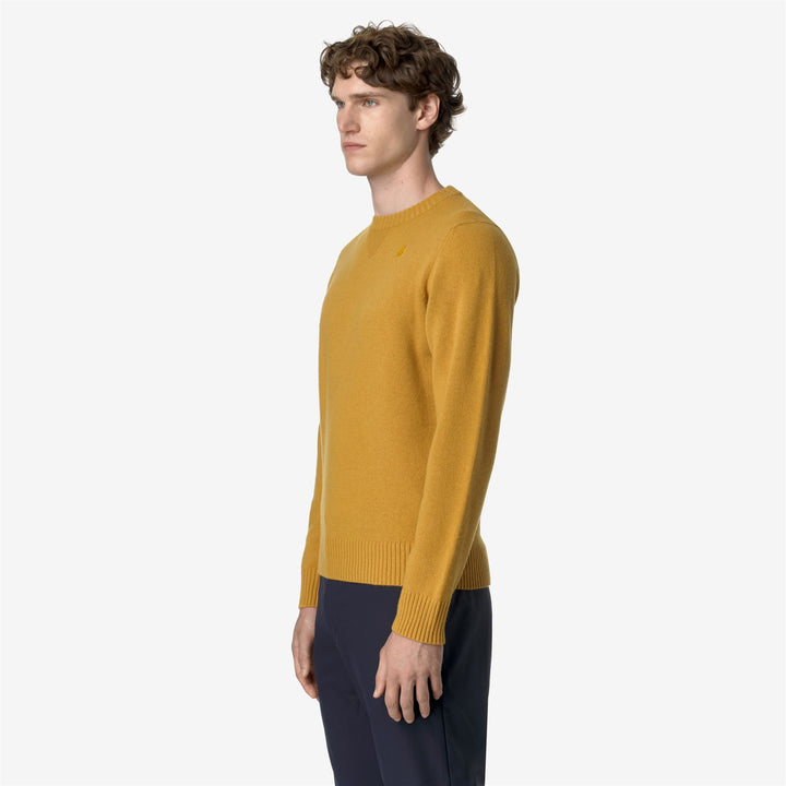 KNITWEAR Man SEBASTIEN LAMBSWOOL Pull Over YELLOW CAMEL Detail (jpg Rgb)			