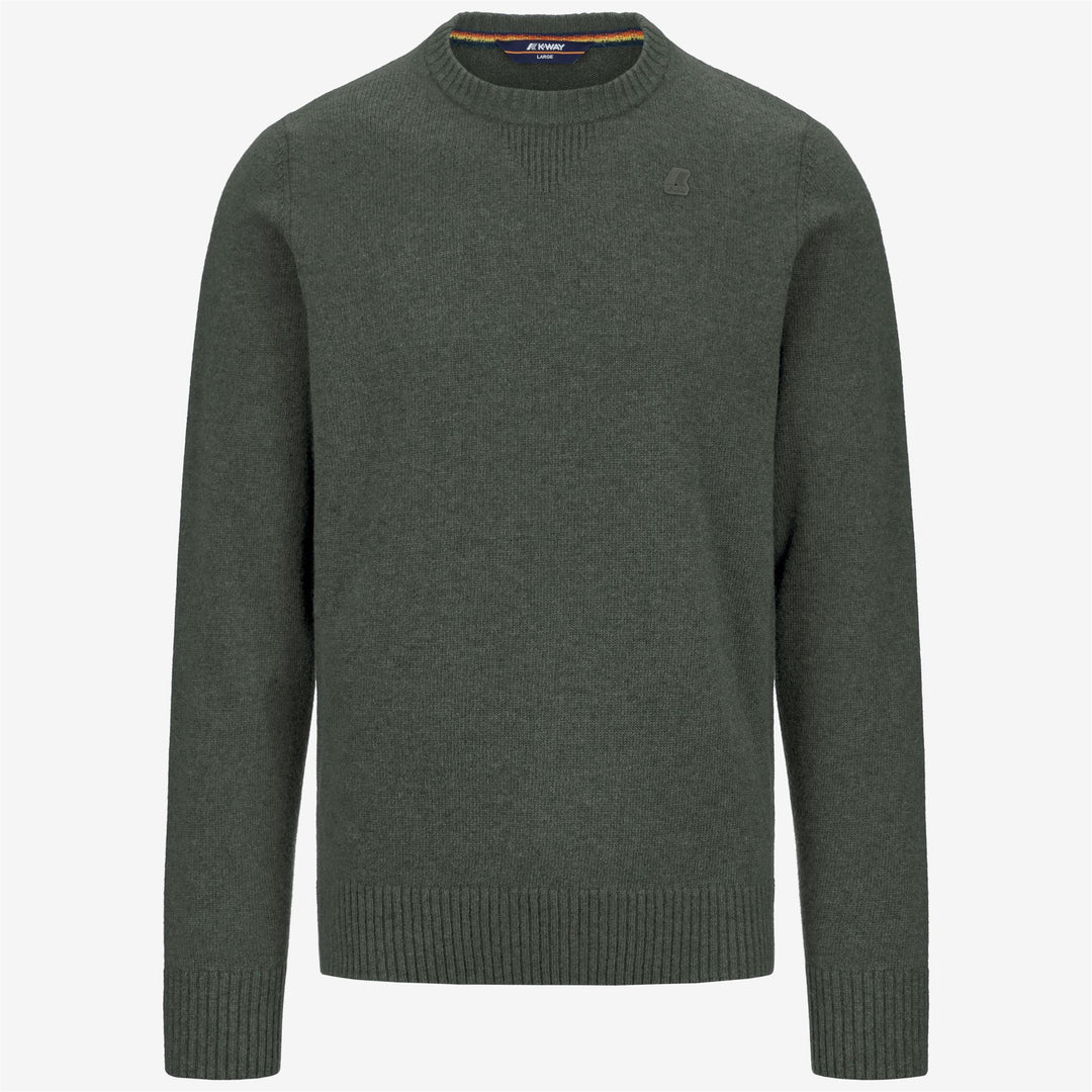 KNITWEAR Man SEBASTIEN LAMBSWOOL Pull Over GREEN BLACKISH Photo (jpg Rgb)			