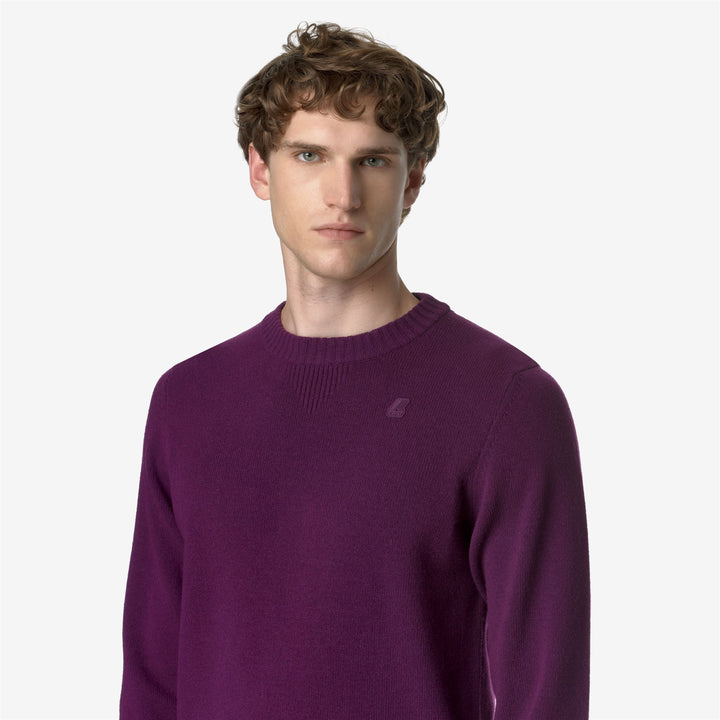 KNITWEAR Man SEBASTIEN LAMBSWOOL Pull Over VIOLET GRAPE Detail Double				