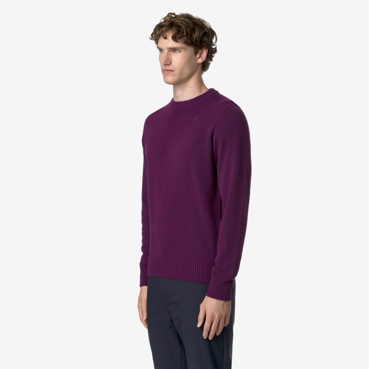 KNITWEAR Man SEBASTIEN LAMBSWOOL Pull Over VIOLET GRAPE Detail (jpg Rgb)			