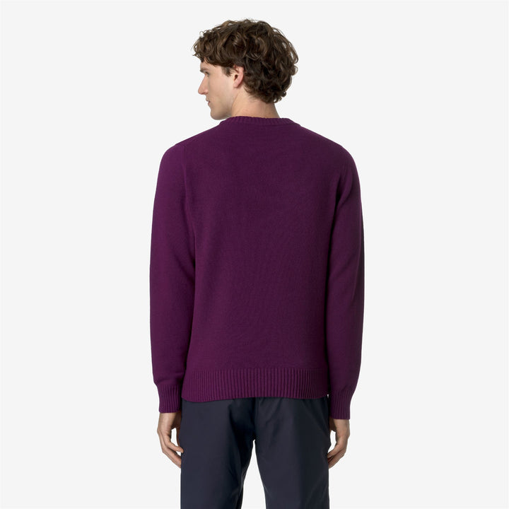 KNITWEAR Man SEBASTIEN LAMBSWOOL Pull Over VIOLET GRAPE Dressed Front Double		