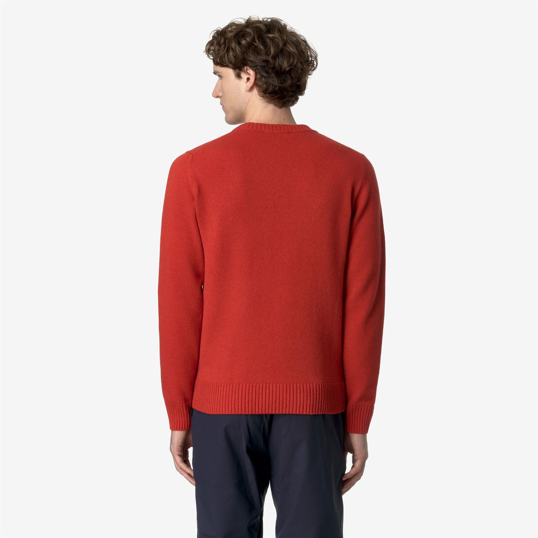 KNITWEAR Man SEBASTIEN LAMBSWOOL Pull Over RED VALIANT Dressed Front Double		