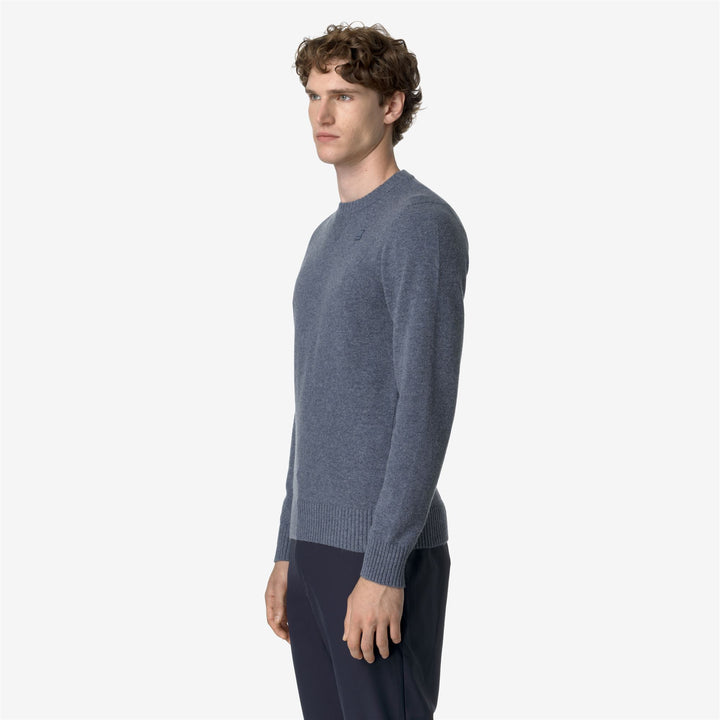 KNITWEAR Man SEBASTIEN LAMBSWOOL Pull Over BLUE FUSION Detail (jpg Rgb)			