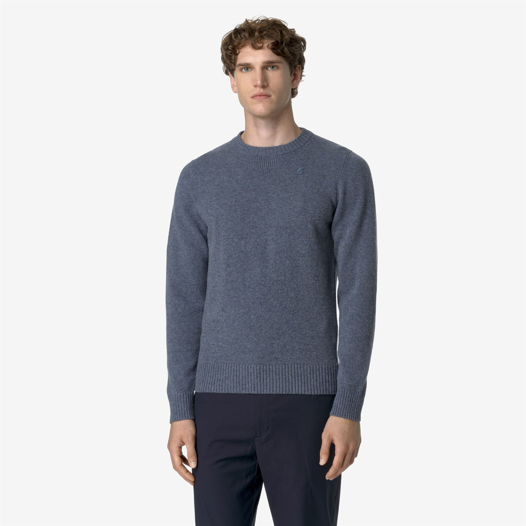 KNITWEAR Man SEBASTIEN LAMBSWOOL Pull Over BLUE FUSION Dressed Back (jpg Rgb)		