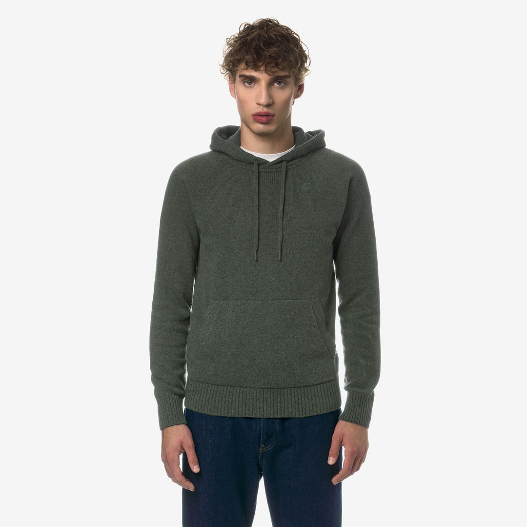 KNITWEAR Man RICHIE LAMBSWOOL Jumper GREEN BLACKISH Dressed Back (jpg Rgb)		