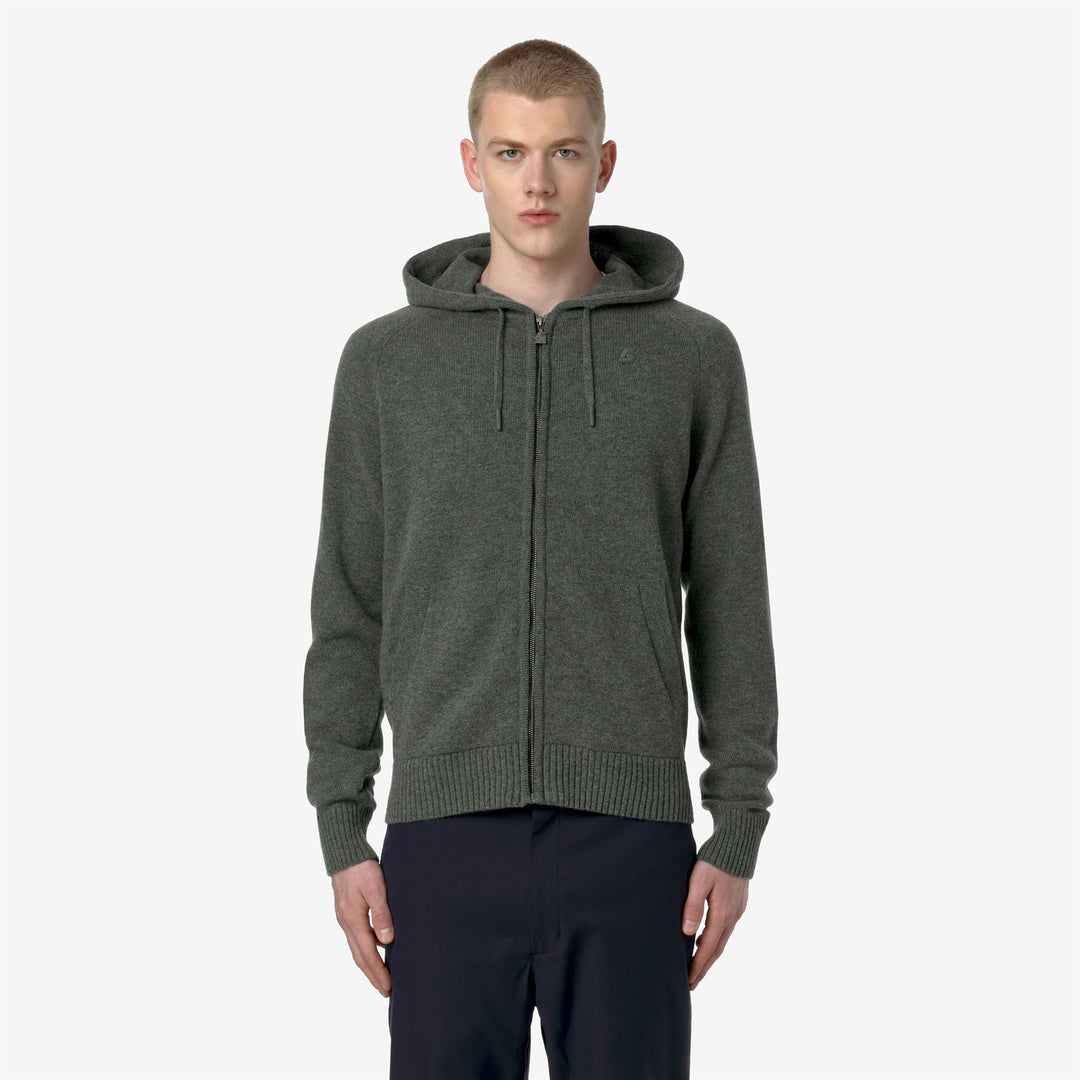 KNITWEAR Man MARCY LAMBSWOOL Jacket GREEN BLACKISH Dressed Back (jpg Rgb)		