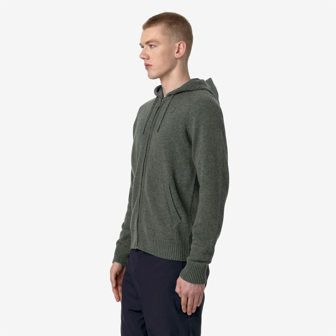 KNITWEAR Man MARCY LAMBSWOOL Jacket GREEN BLACKISH Detail (jpg Rgb)			