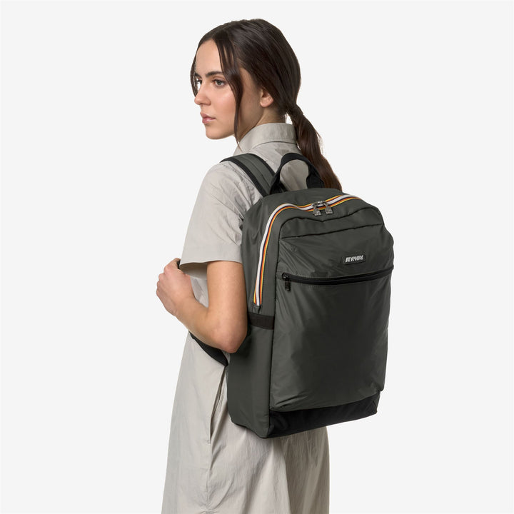 Bags Unisex LAON Backpack GREEN BLACKISH Detail (jpg Rgb)			