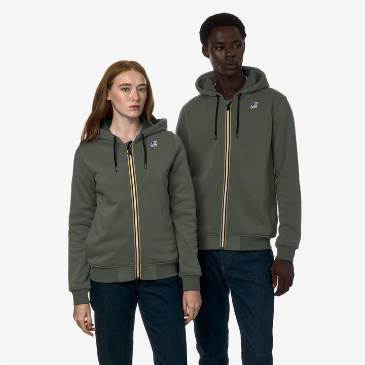 Fleece Unisex LE VRAI ARNEL HV POLY CO Jacket GREEN BLACKISH Detail Double				