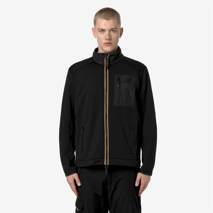 Fleece Man LECREY Jacket BLACK PURE Dressed Back (jpg Rgb)		