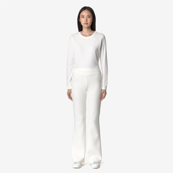 Pants Woman JENNY LIGHT SPACER Sport Trousers WHITE GARDENIA Dressed Back (jpg Rgb)		