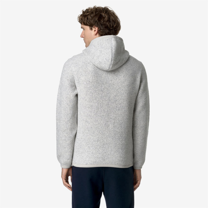 Fleece Man ERNIE WOOL FLEECE Pull Over LT GREY MEL Dressed Front Double		