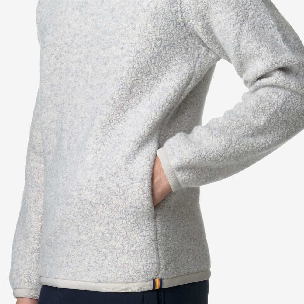 Fleece Man ERNIE WOOL FLEECE Pull Over LT GREY MEL Detail Double				