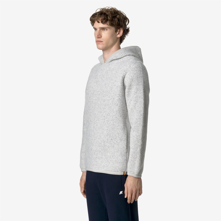 Fleece Man ERNIE WOOL FLEECE Pull Over LT GREY MEL Detail (jpg Rgb)			