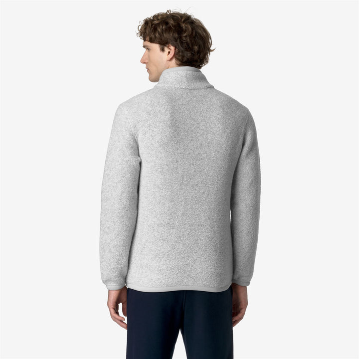 Fleece Man ERN WOOL FLEECE Pull Over LT GREY MEL Dressed Front Double		