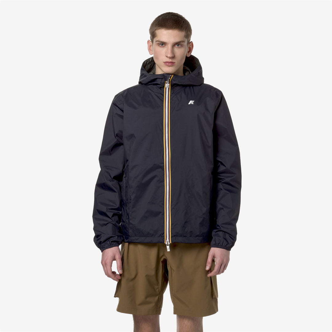 Jackets Man JAKE PLUS.2 DOUBLE Short BLUE D-GREEN B Dressed Back (jpg Rgb)		